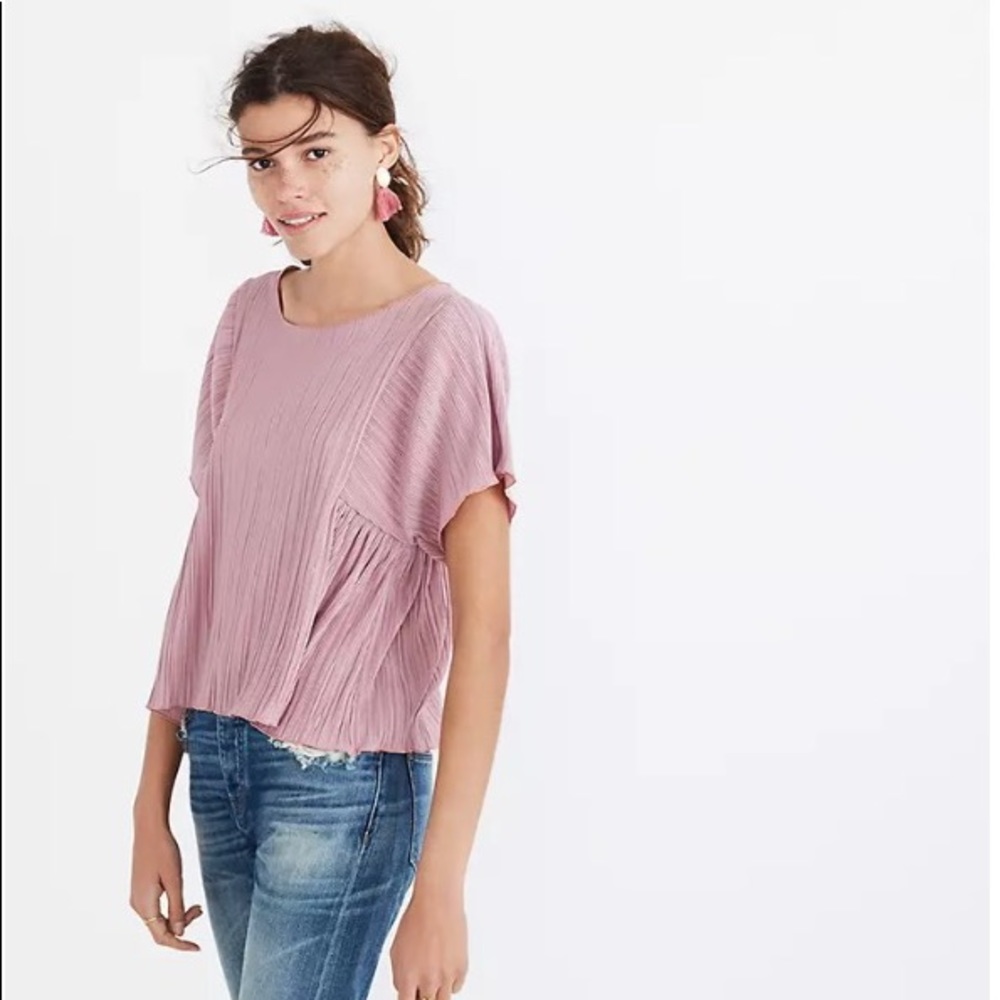 Madewell texture & thread micropleat top